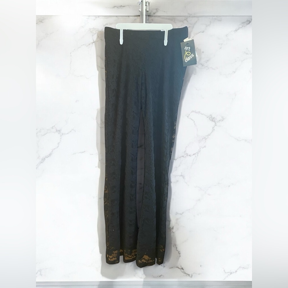 Black Lace Flare Pants - Picture 2 of 2